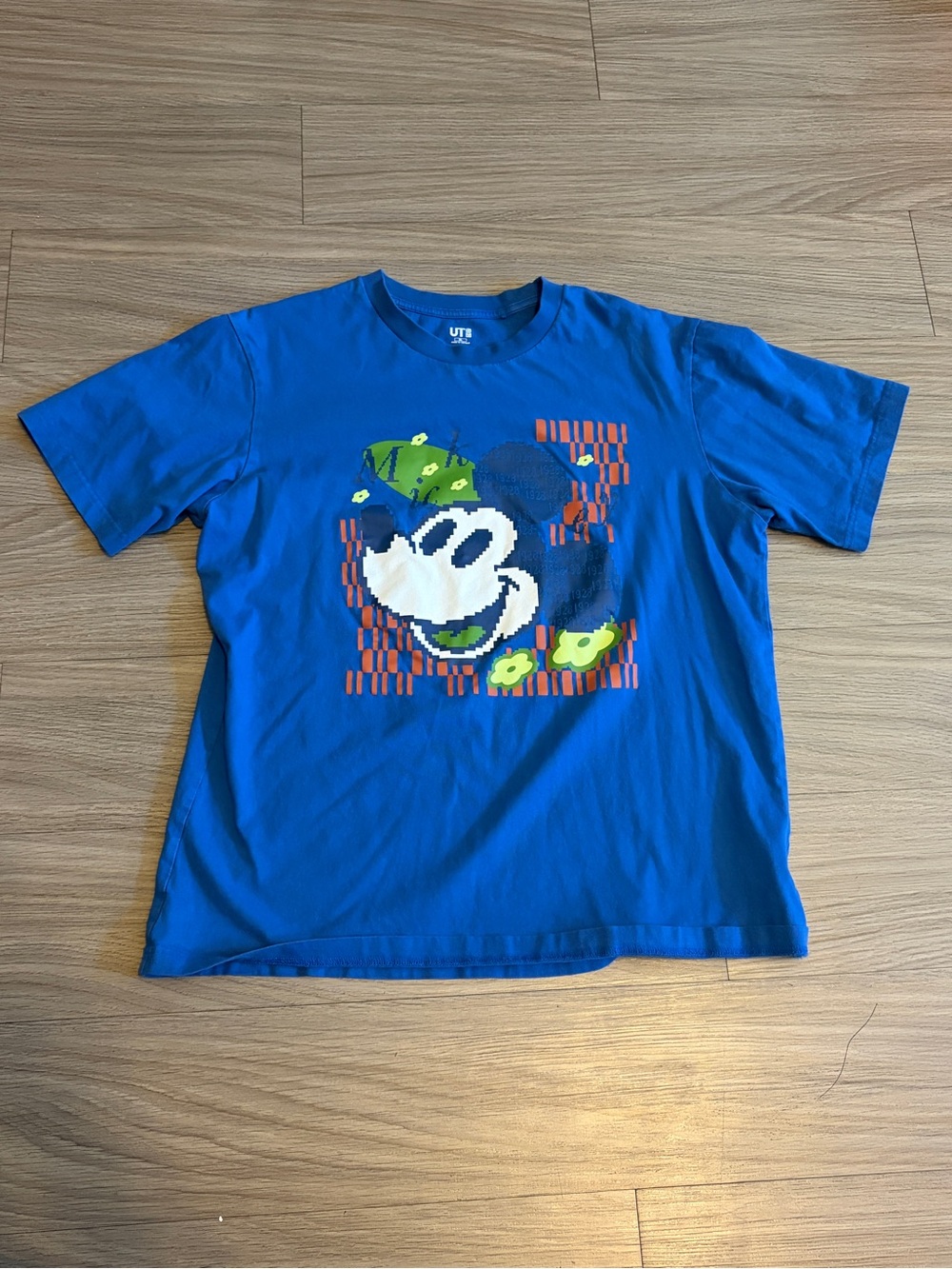 Uniqlo Blue Mickey Mouse Pixel Graphic Tee